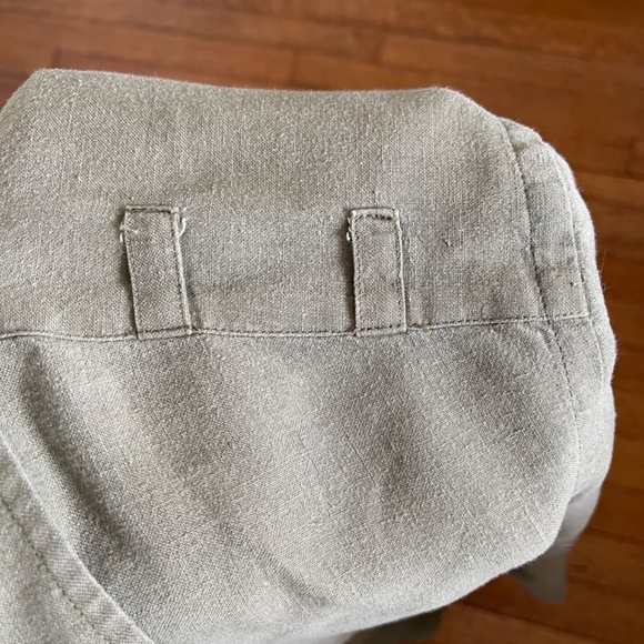 EUC - J.Crew Men's Olive Green Linen Military Shirt Size L - Picture 7 of 9